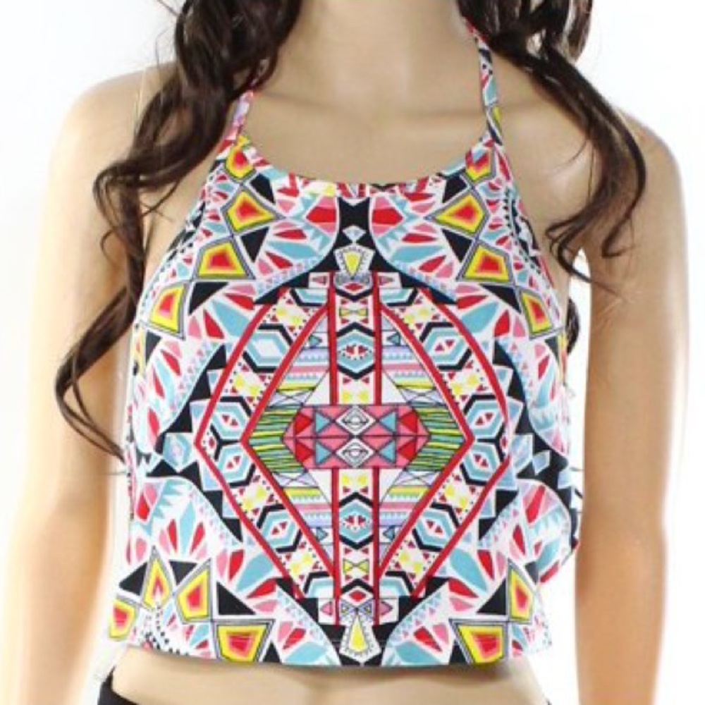 Billabong Aztec Pattern Halter Crop Top
